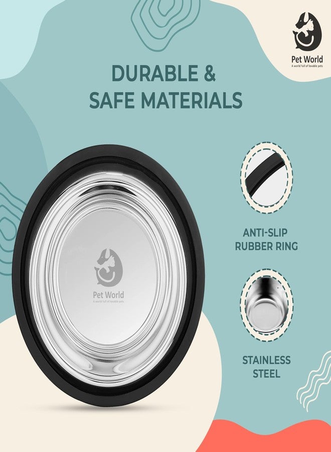 Pet World Feeding Bowl 720ml | Stainless Steel | for Dogs & Cats | Durable & Lightweight Feel | Scratch and Rust-Free | Non-Slip Ring at The Base | 720ml - Image 3